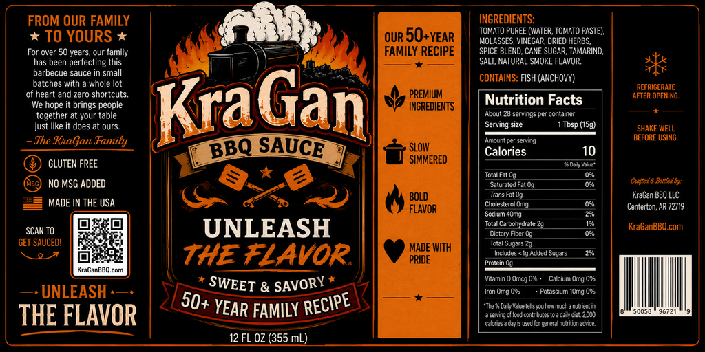 KraGan BBQ Sauce – Sweet & Savory - 2 Pack